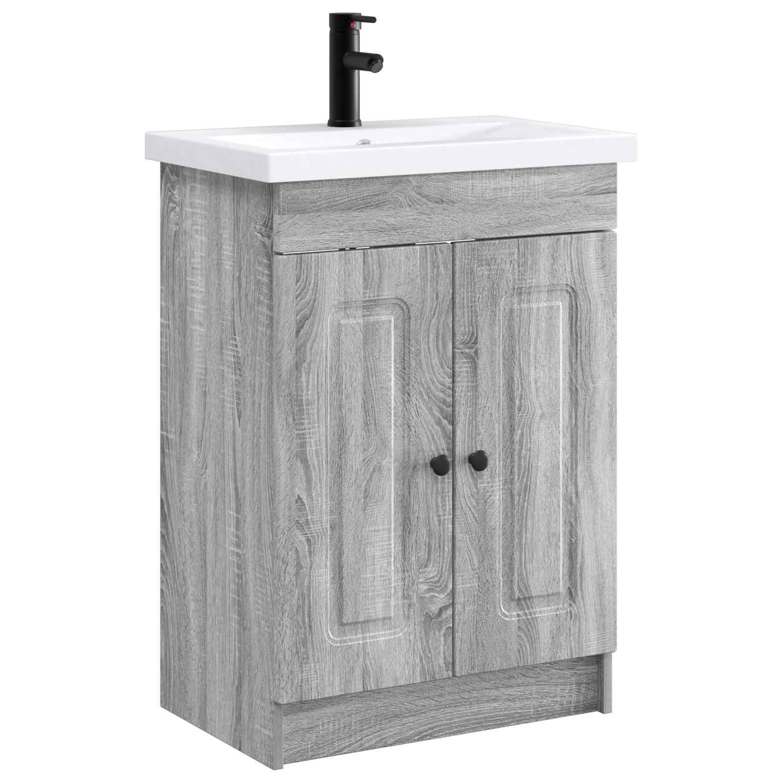 vidaXL Badezimmermöbel-Set Grau Sonoma 78,5 x 37,5 x 81 cm