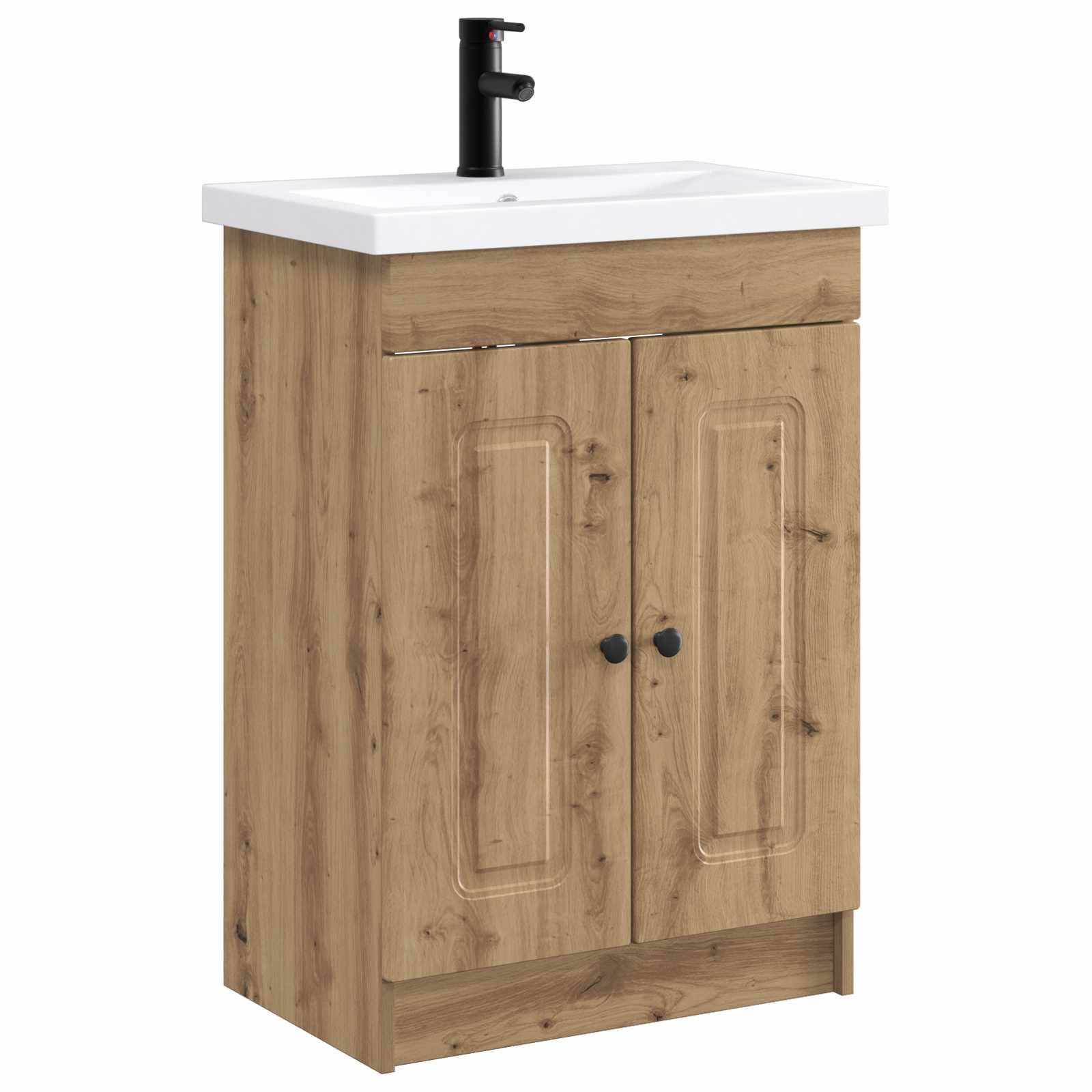 vidaXL Badezimmermöbel-Set Artisan-Eiche 56 x 37,5 x 81 cm
