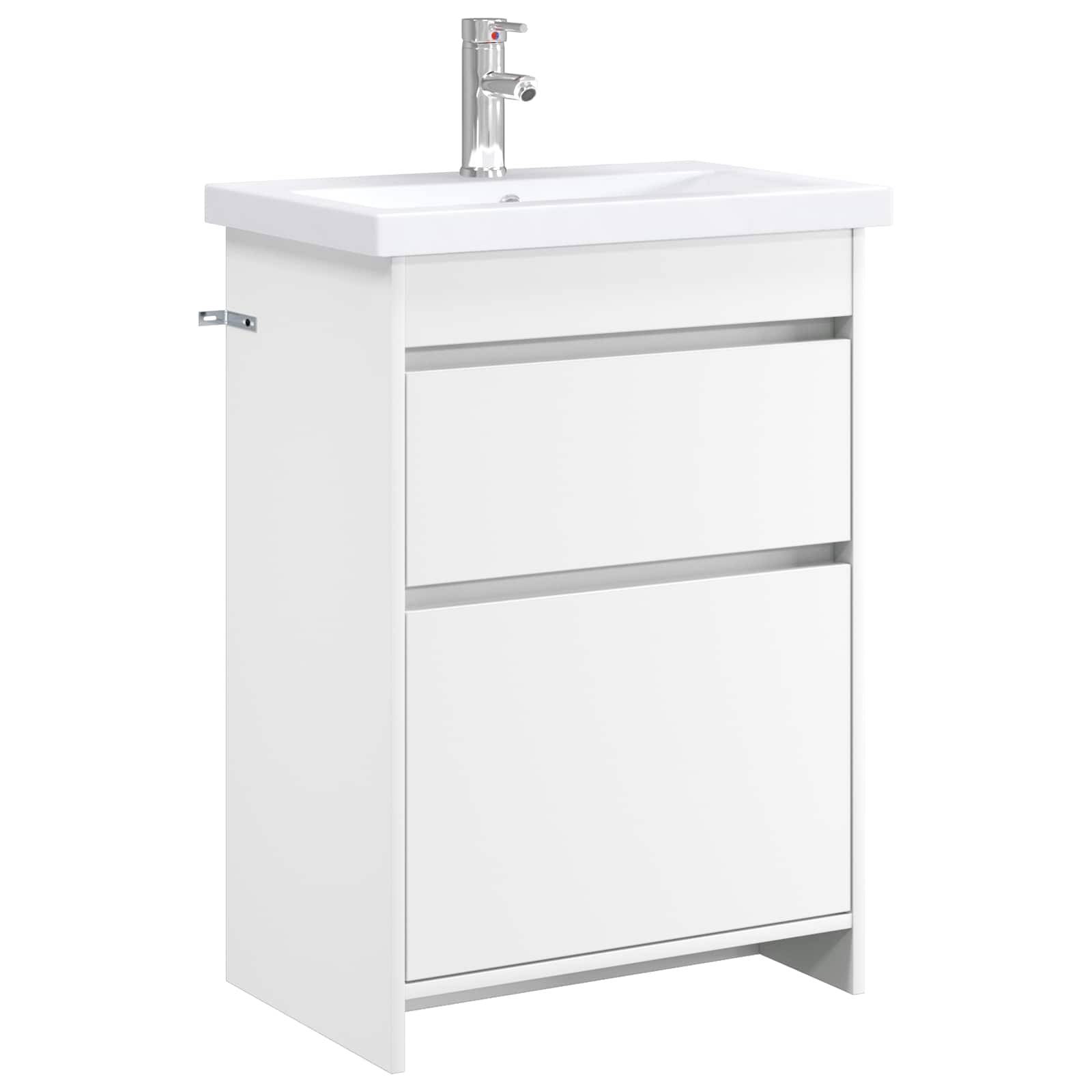 vidaXL Badezimmermöbel-Set Weiß 61 x 40 x 84,5 cm Holzwerkstoff