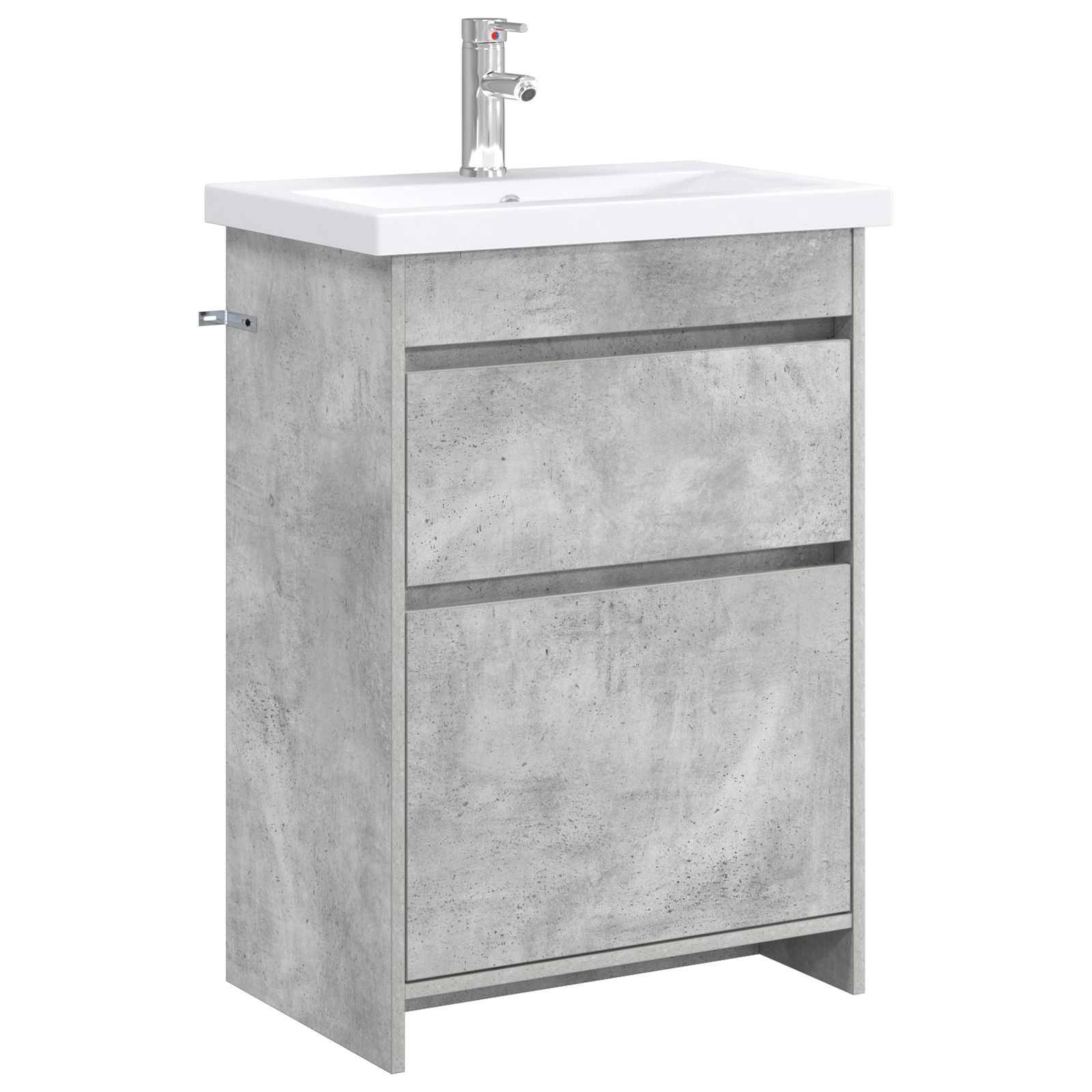 vidaXL Badezimmermöbel-Set Betongrau 61 x 40 x 84,5 cm Holzwerkstoff