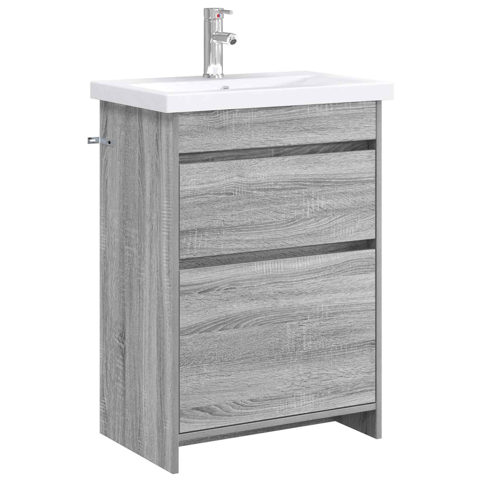 vidaXL Badezimmermöbel-Set Grau Sonoma 61 x 40 x 84,5 cm Holzwerkstoff