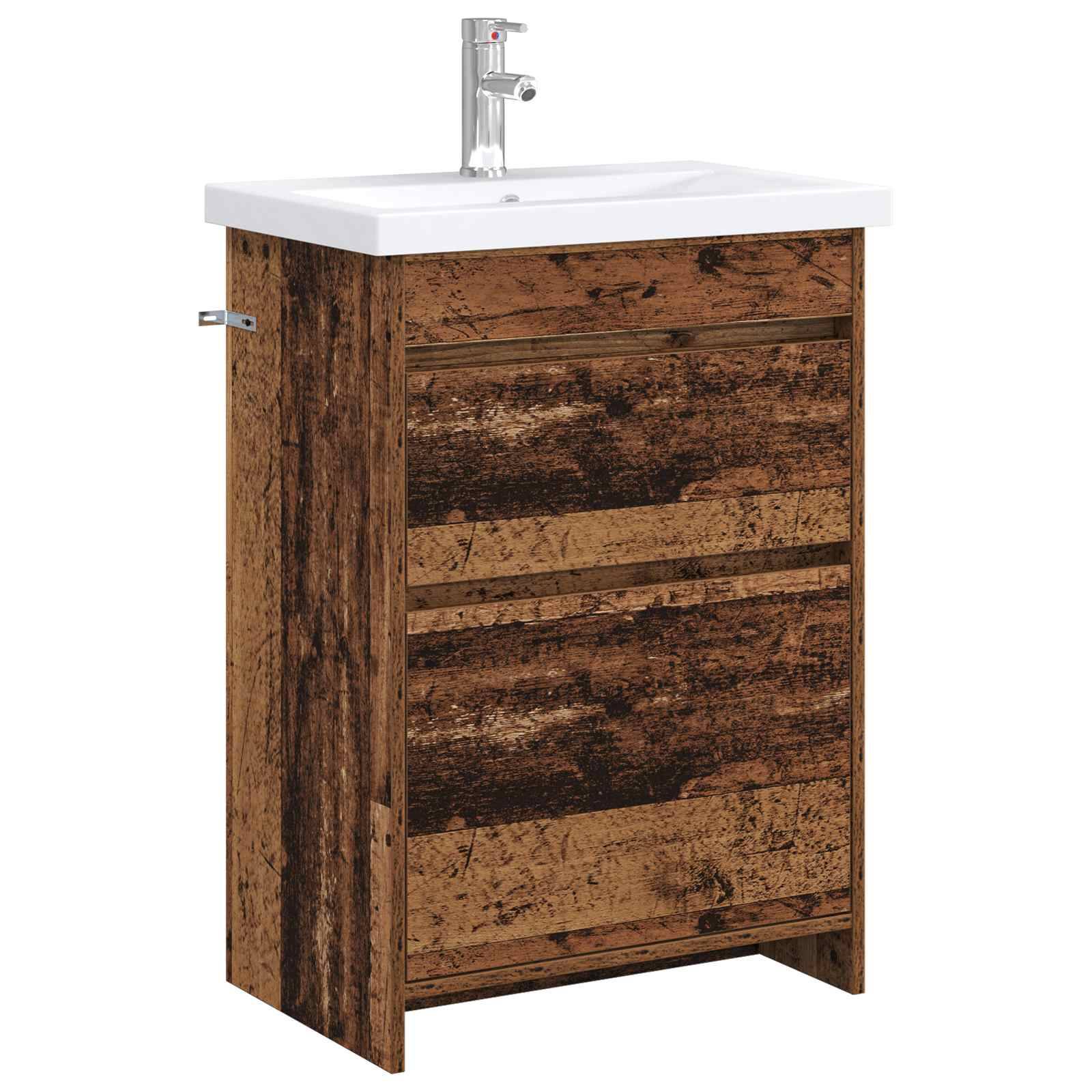 vidaXL Badezimmermöbel-Set Altholz 61 x 40 x 84,5 cm Holzwerkstoff