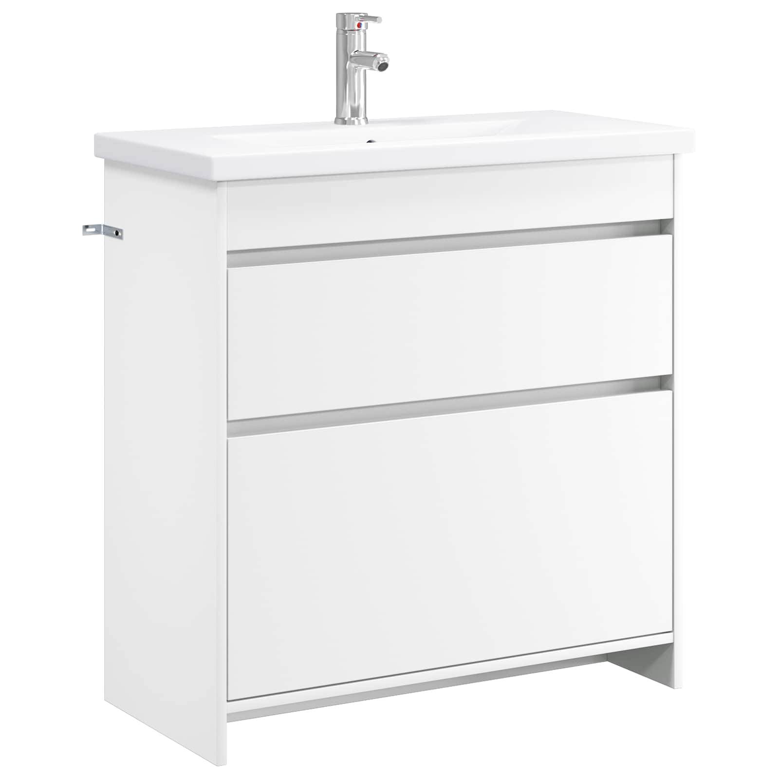 vidaXL Badezimmermöbel-Set Weiß 81 x 40 x 84,5 cm Holzwerkstoff