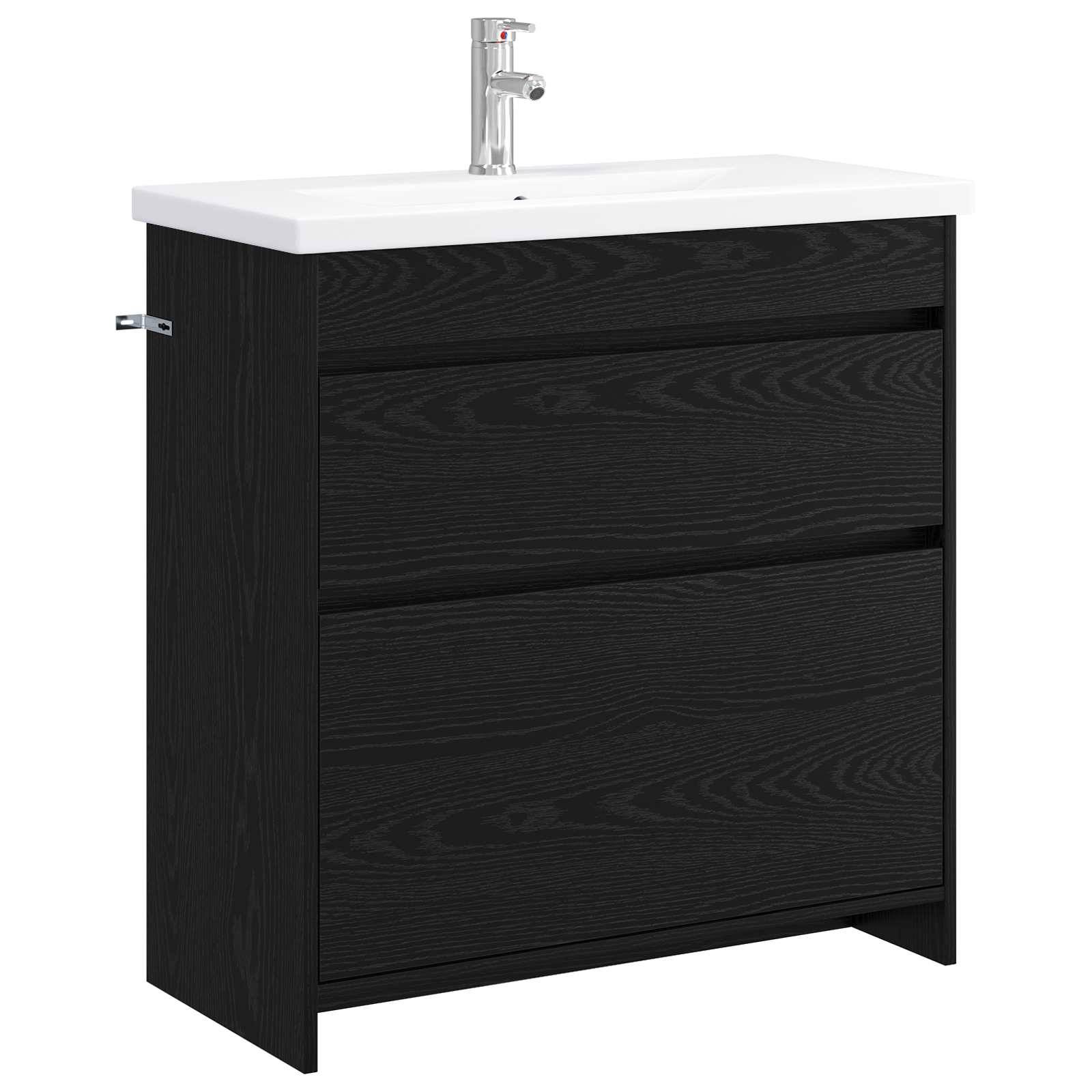 vidaXL Badezimmermöbel-Set Schwarze Eiche 81 x 40 x 84,5 cm
