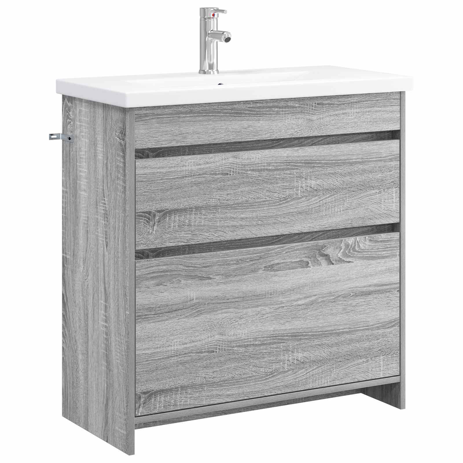 vidaXL Badezimmermöbel-Set Grau Sonoma 81 x 40 x 84,5 cm Holzwerkstoff