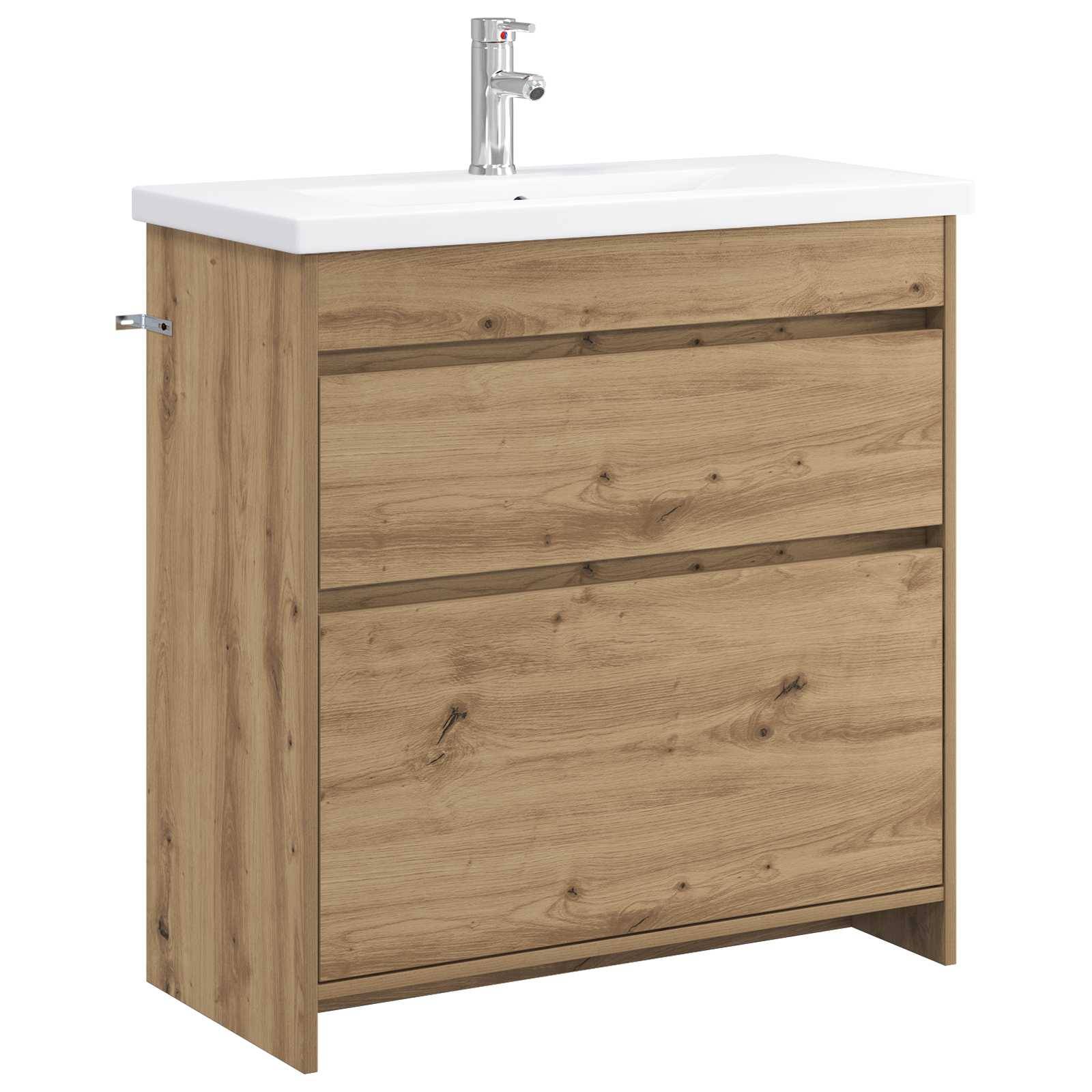 vidaXL Badezimmermöbel-Set Artisan-Eiche 81 x 40 x 84,5 cm