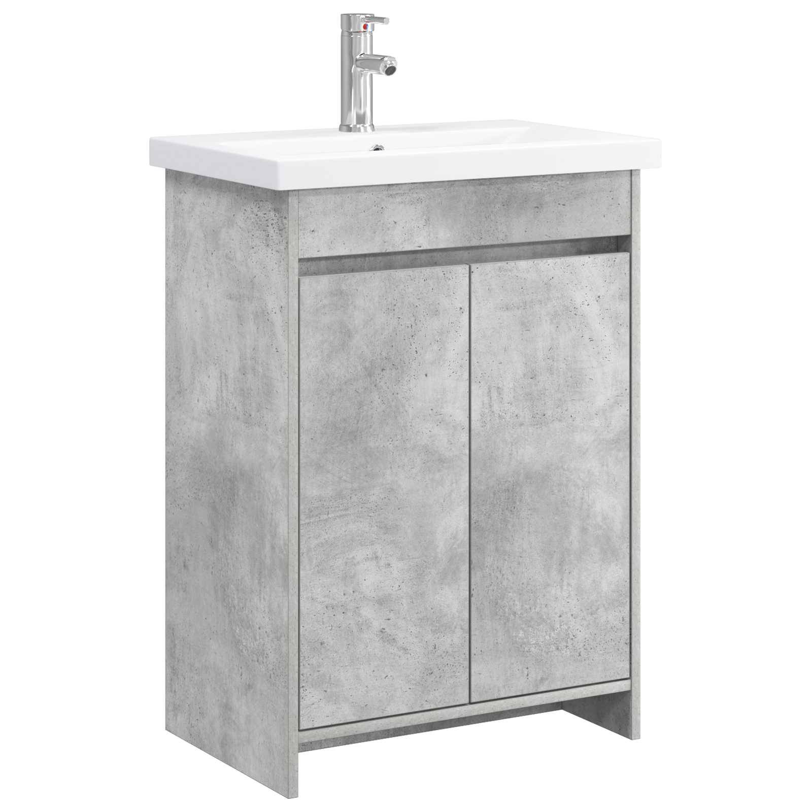 vidaXL Badezimmermöbel-Set Betongrau 61 x 40 x 84,5 cm Holzwerkstoff