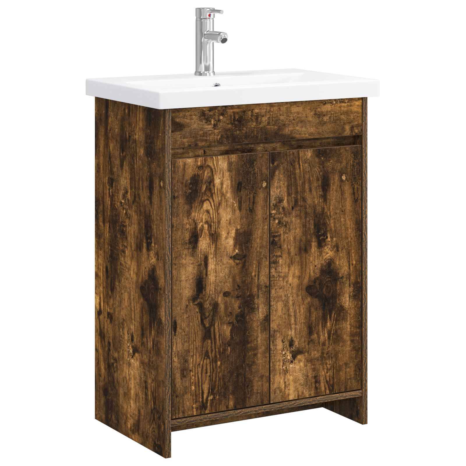 vidaXL Badezimmermöbel-Set Geräucherte Eiche 61 x 40 x 84,5 cm