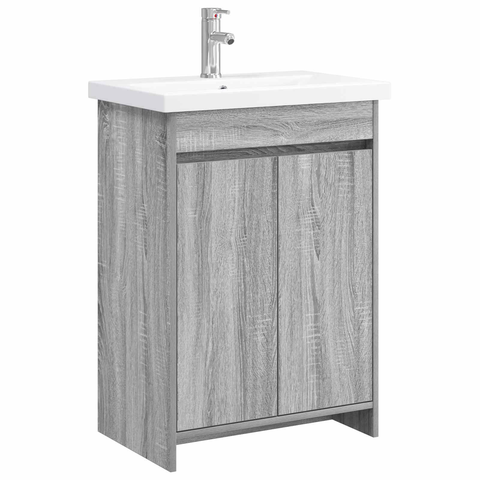 vidaXL Badezimmermöbel-Set Grau Sonoma 81 x 40 x 84,5 cm Holzwerkstoff