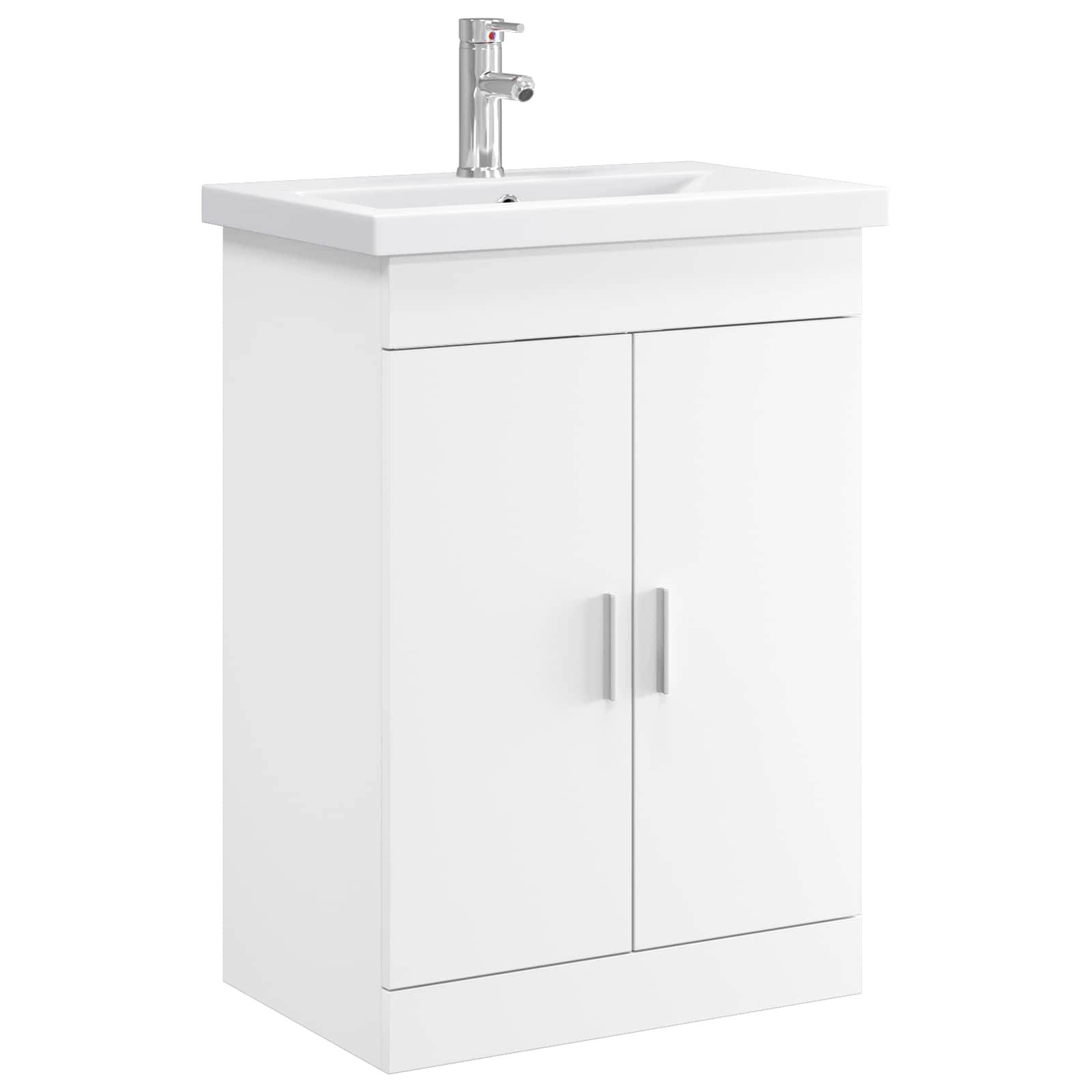 vidaXL Badezimmermöbel-Set Weiß 61 x 40 x 84,5 cm Holzwerkstoff