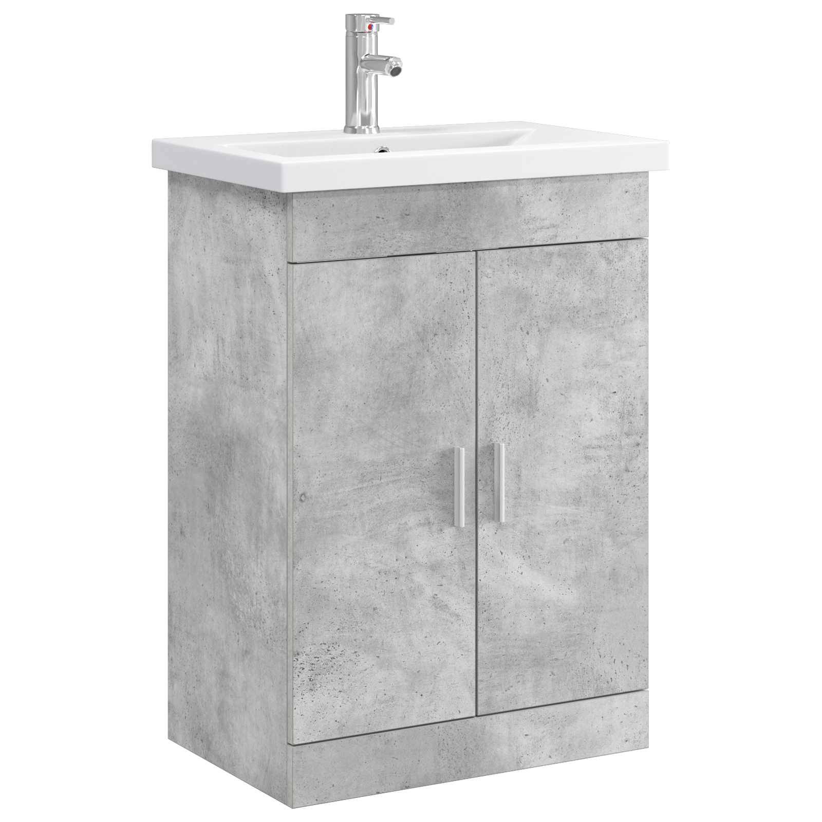 vidaXL Badezimmermöbel-Set Betongrau 61 x 40 x 84,5 cm Holzwerkstoff