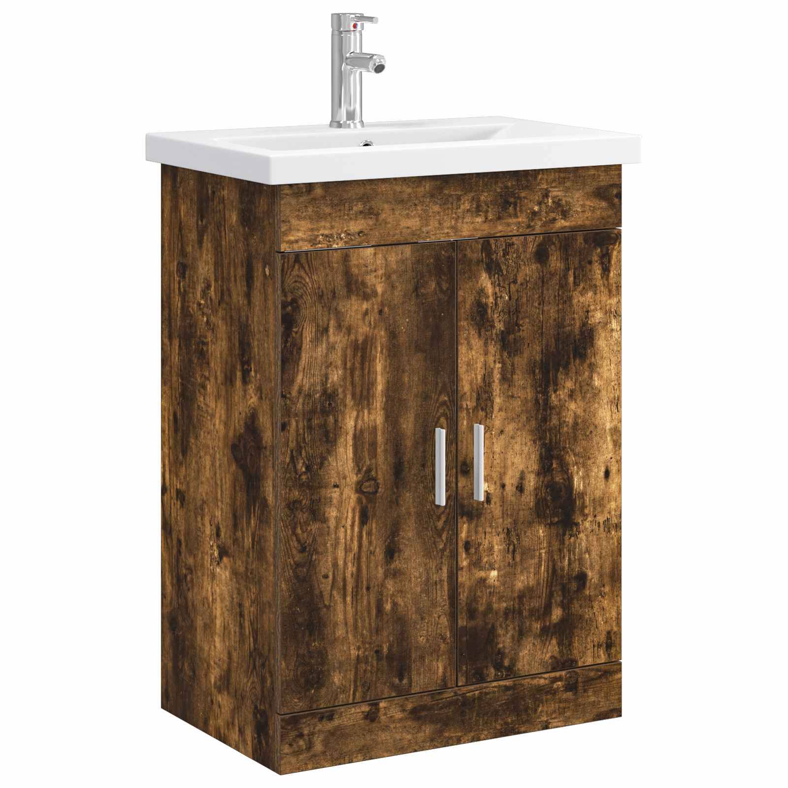 vidaXL Badezimmermöbel-Set Geräucherte Eiche 61 x 40 x 84,5 cm
