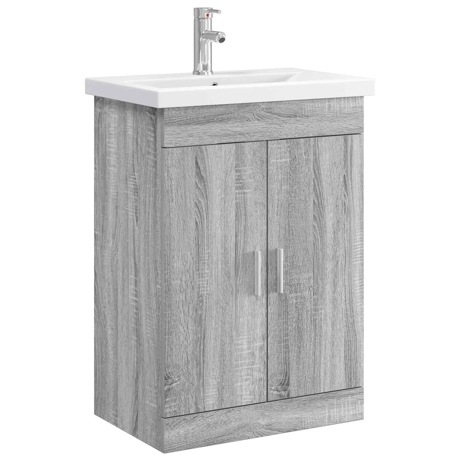 vidaXL Badezimmermöbel-Set Grau Sonoma 61 x 40 x 84,5 cm Holzwerkstoff