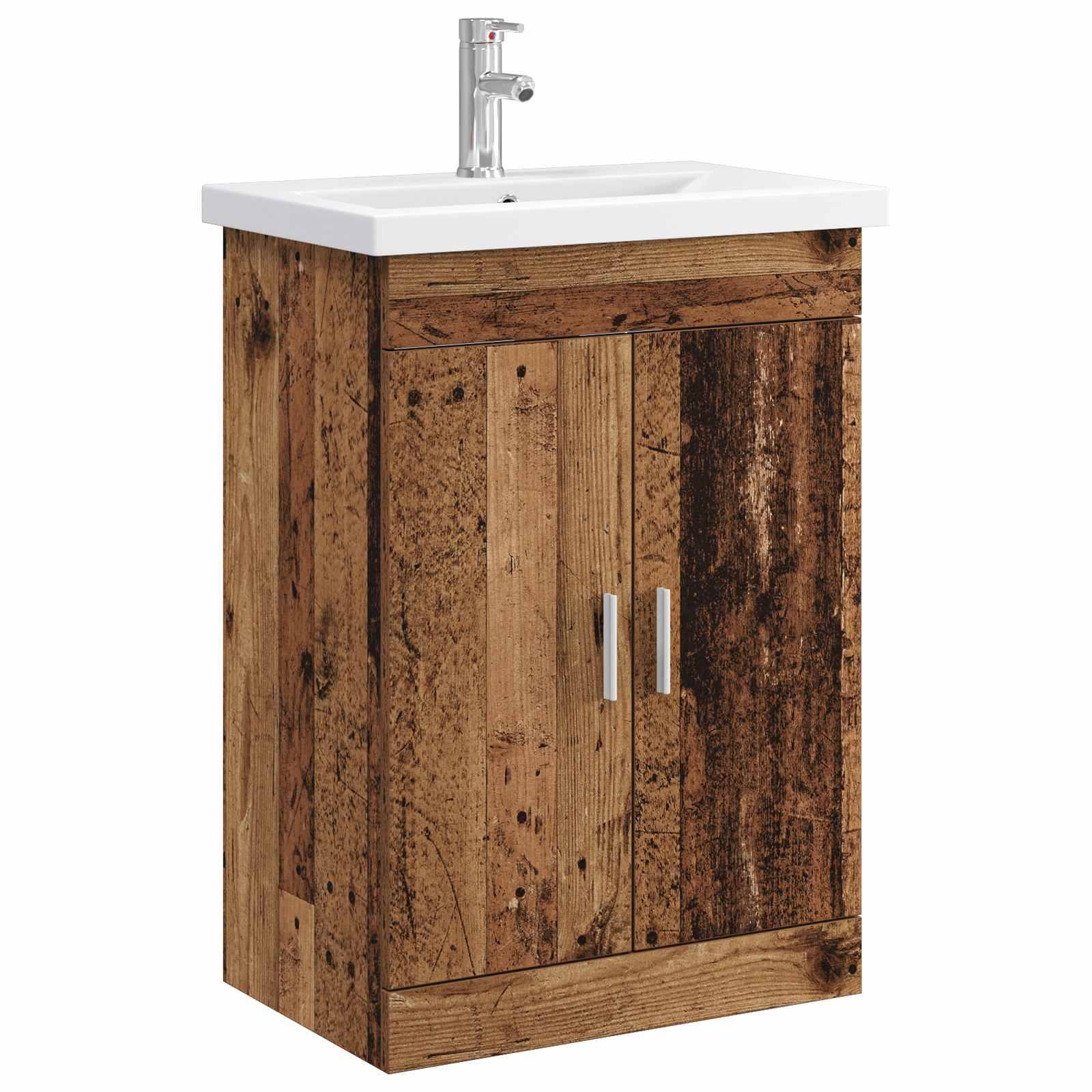 vidaXL Badezimmermöbel-Set Altholz 61 x 40 x 84,5 cm Holzwerkstoff