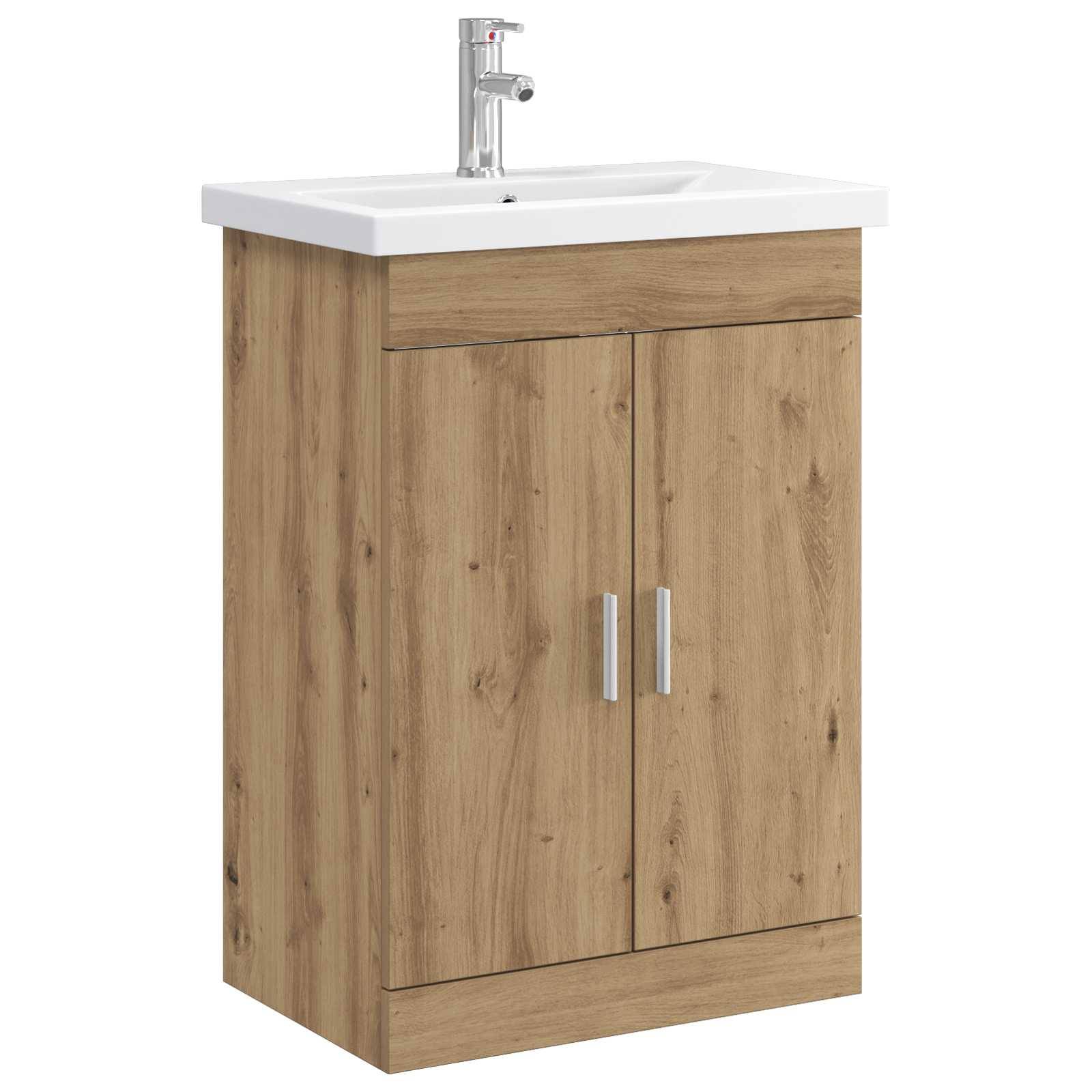 vidaXL Badezimmermöbel-Set Artisan-Eiche 61 x 40 x 84,5 cm
