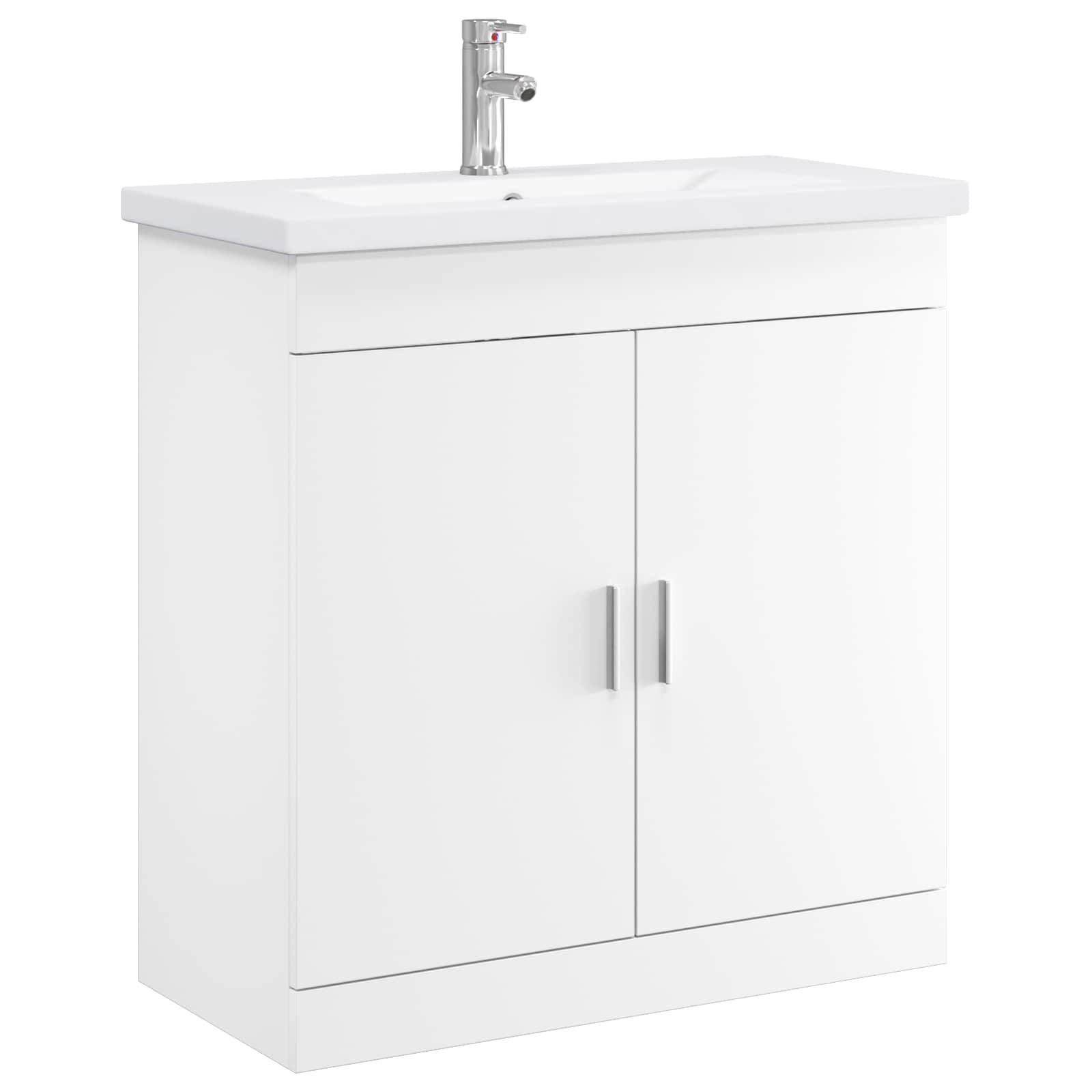 vidaXL Badezimmermöbel-Set Weiß 81 x 40 x 84,5 cm Holzwerkstoff