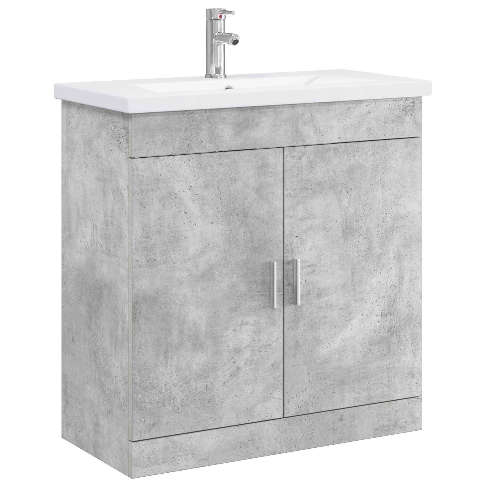 vidaXL Badezimmermöbel-Set Betongrau 81 x 40 x 84,5 cm Holzwerkstoff