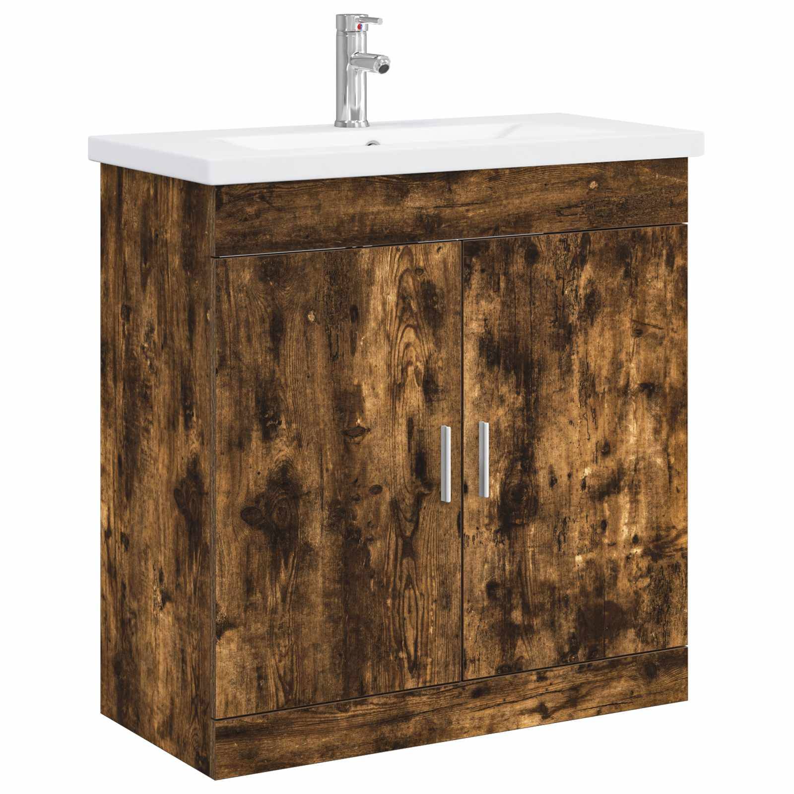vidaXL Badezimmermöbel-Set Geräucherte Eiche 81 x 40 x 84,5 cm