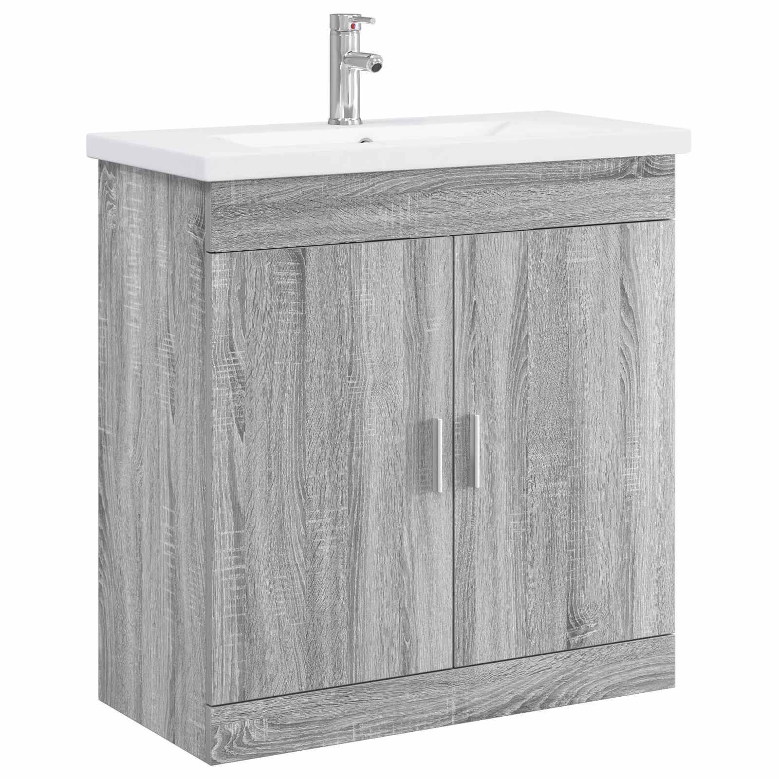 vidaXL Badezimmermöbel-Set Grau Sonoma 81 x 40 x 84,5 cm Holzwerkstoff
