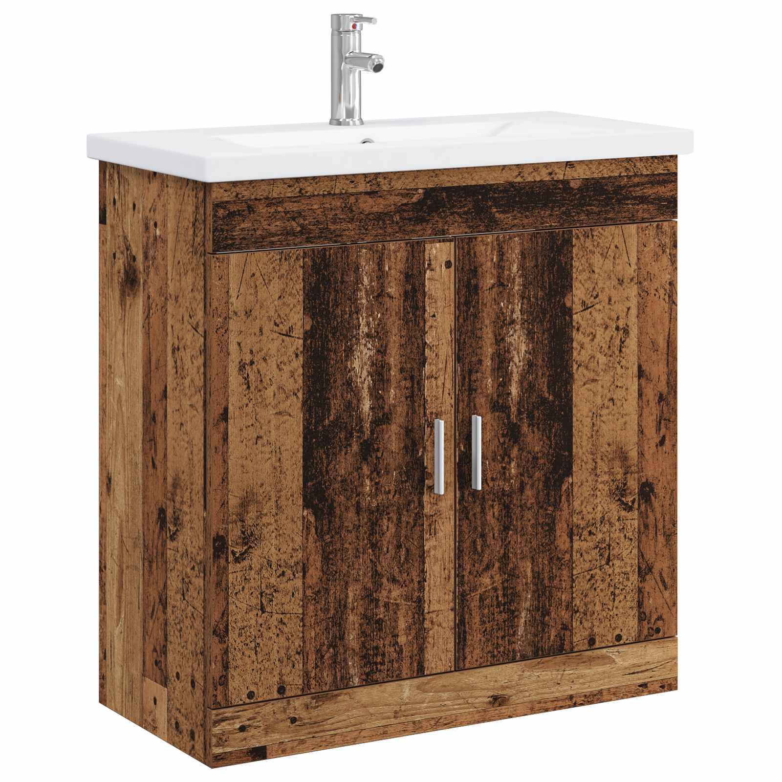 vidaXL Badezimmermöbel-Set Altholz 81 x 40 x 84,5 cm Holzwerkstoff