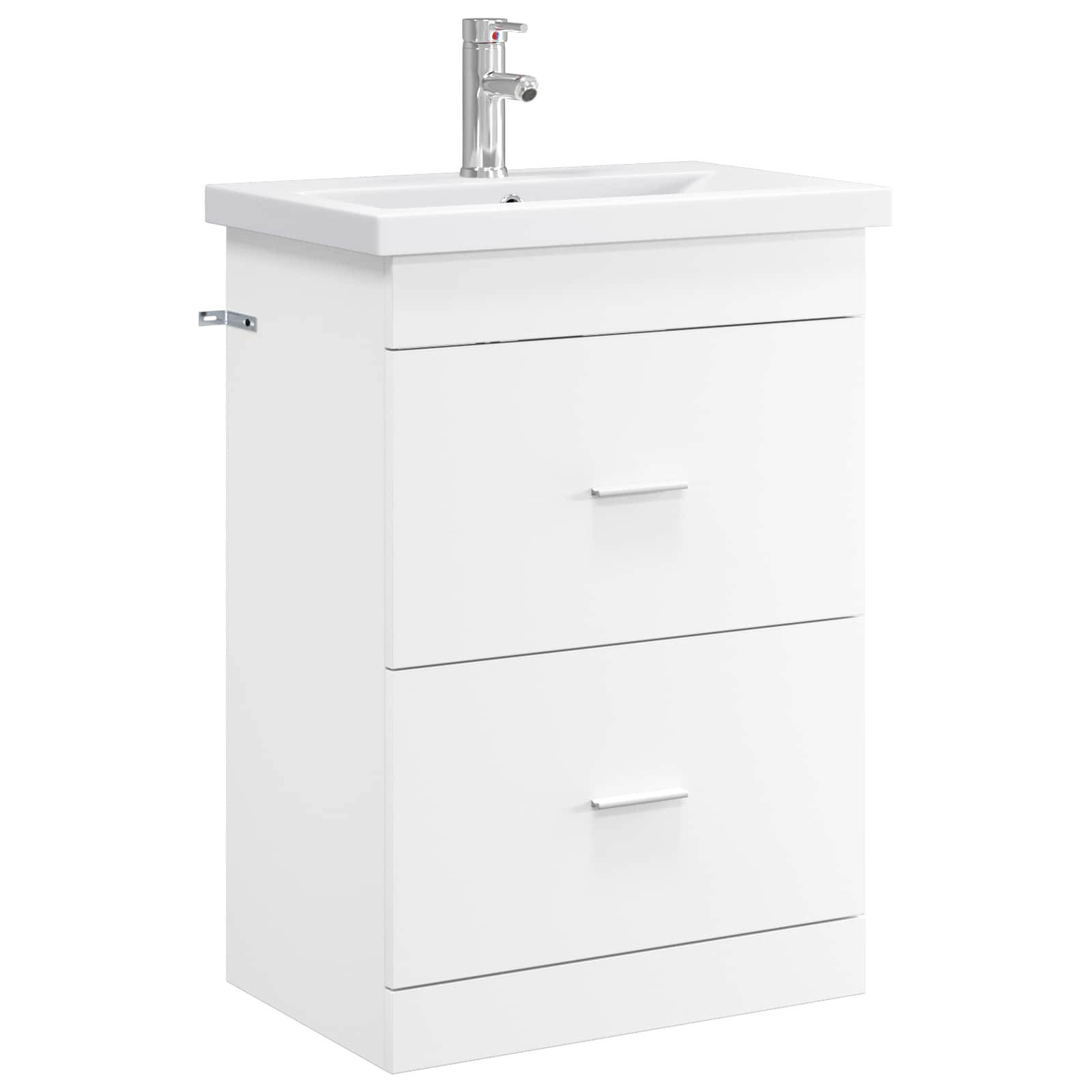 vidaXL Badezimmermöbel-Set Weiß 61 x 40 x 84,5 cm Holzwerkstoff
