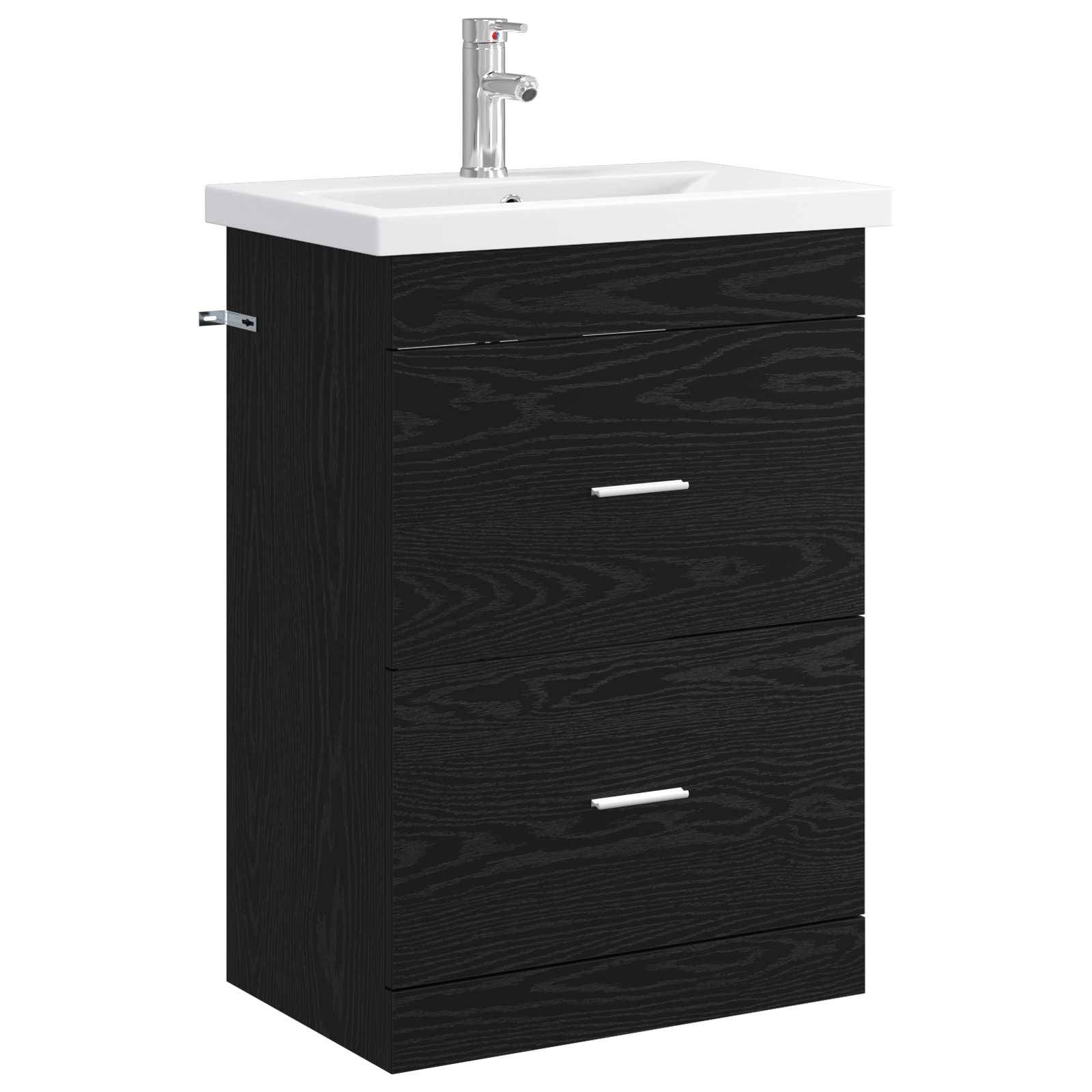 vidaXL Badezimmermöbel-Set Schwarze Eiche 61 x 40 x 84,5 cm