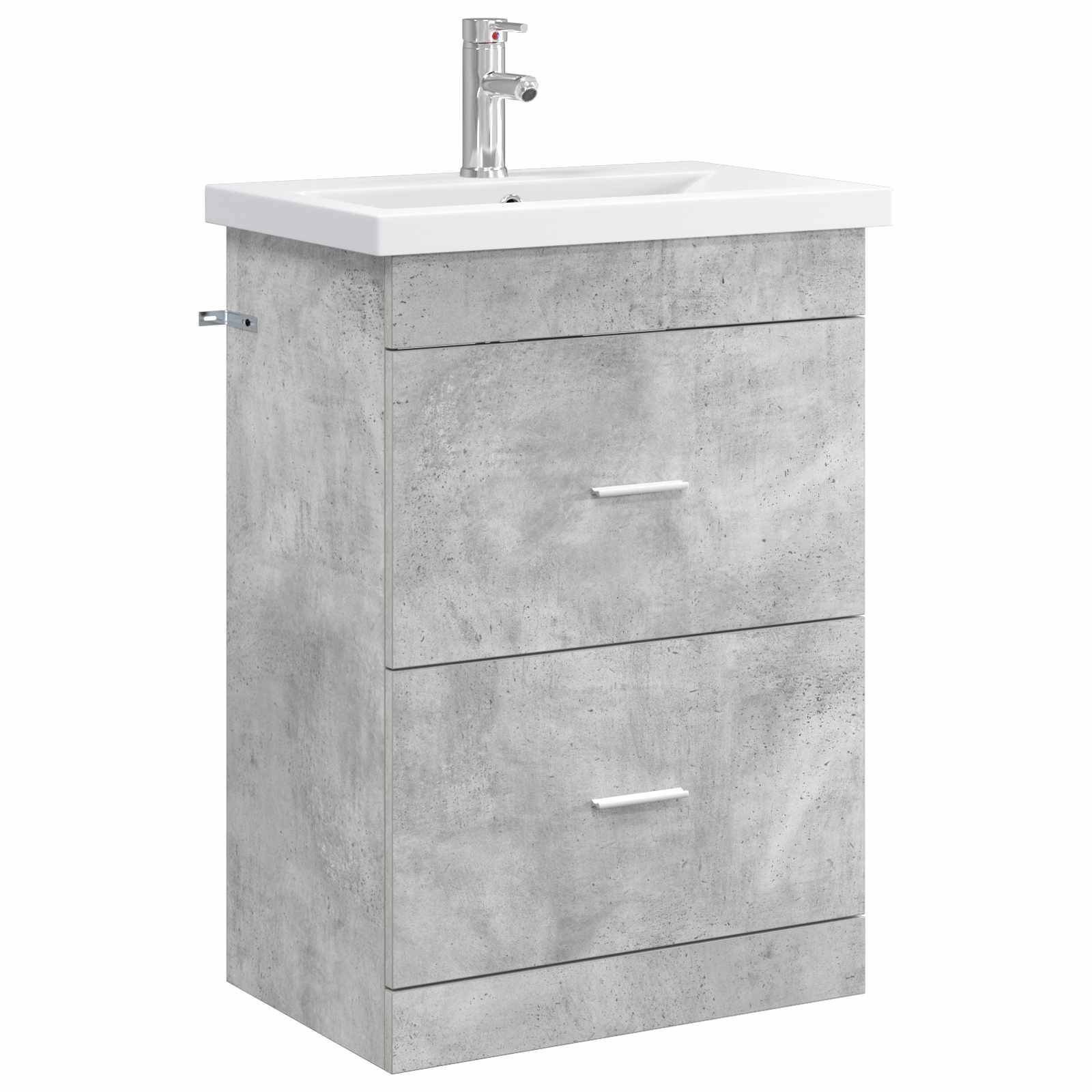 vidaXL Badezimmermöbel-Set Betongrau 61 x 40 x 84,5 cm Holzwerkstoff