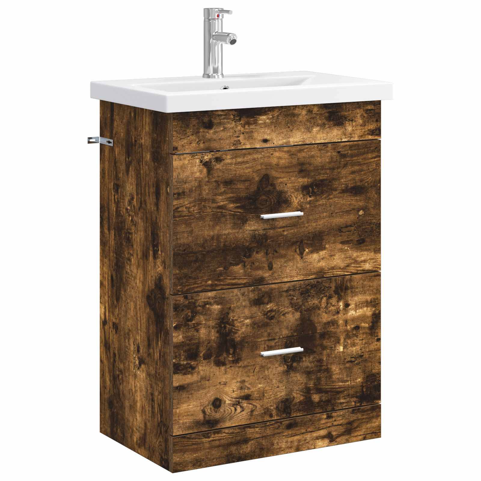 vidaXL Badezimmermöbel-Set Geräucherte Eiche 61 x 40 x 84,5 cm