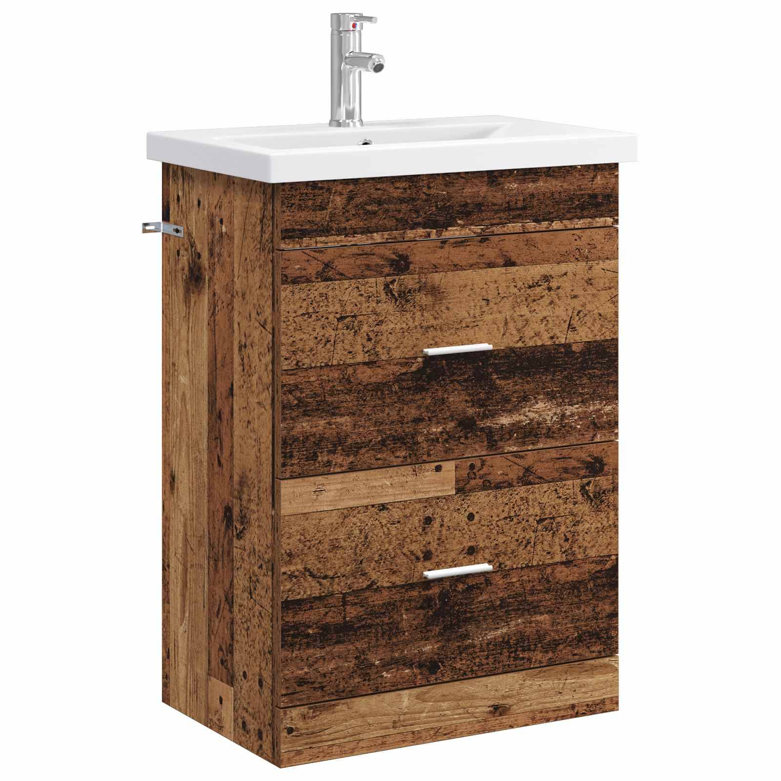 vidaXL Badezimmermöbel-Set Altholz 61 x 40 x 84,5 cm Holzwerkstoff