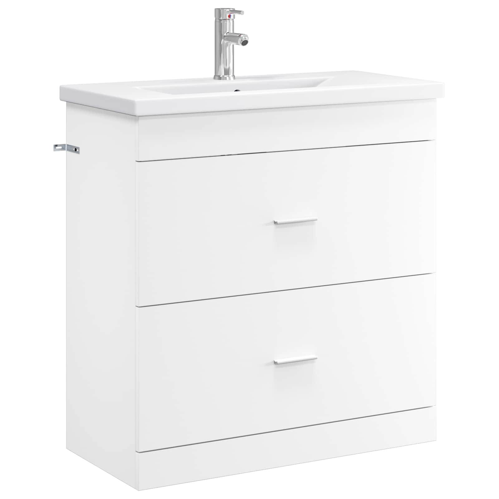 vidaXL Badezimmermöbel-Set Weiß 81 x 40 x 84,5 cm Holzwerkstoff