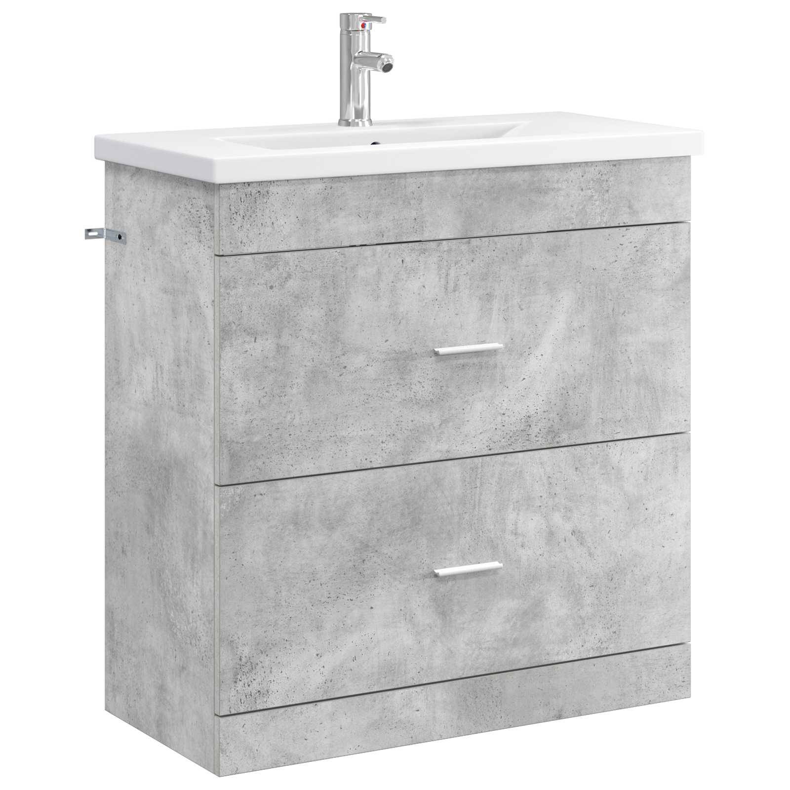 vidaXL Badezimmermöbel-Set Betongrau 81 x 40 x 84,5 cm Holzwerkstoff
