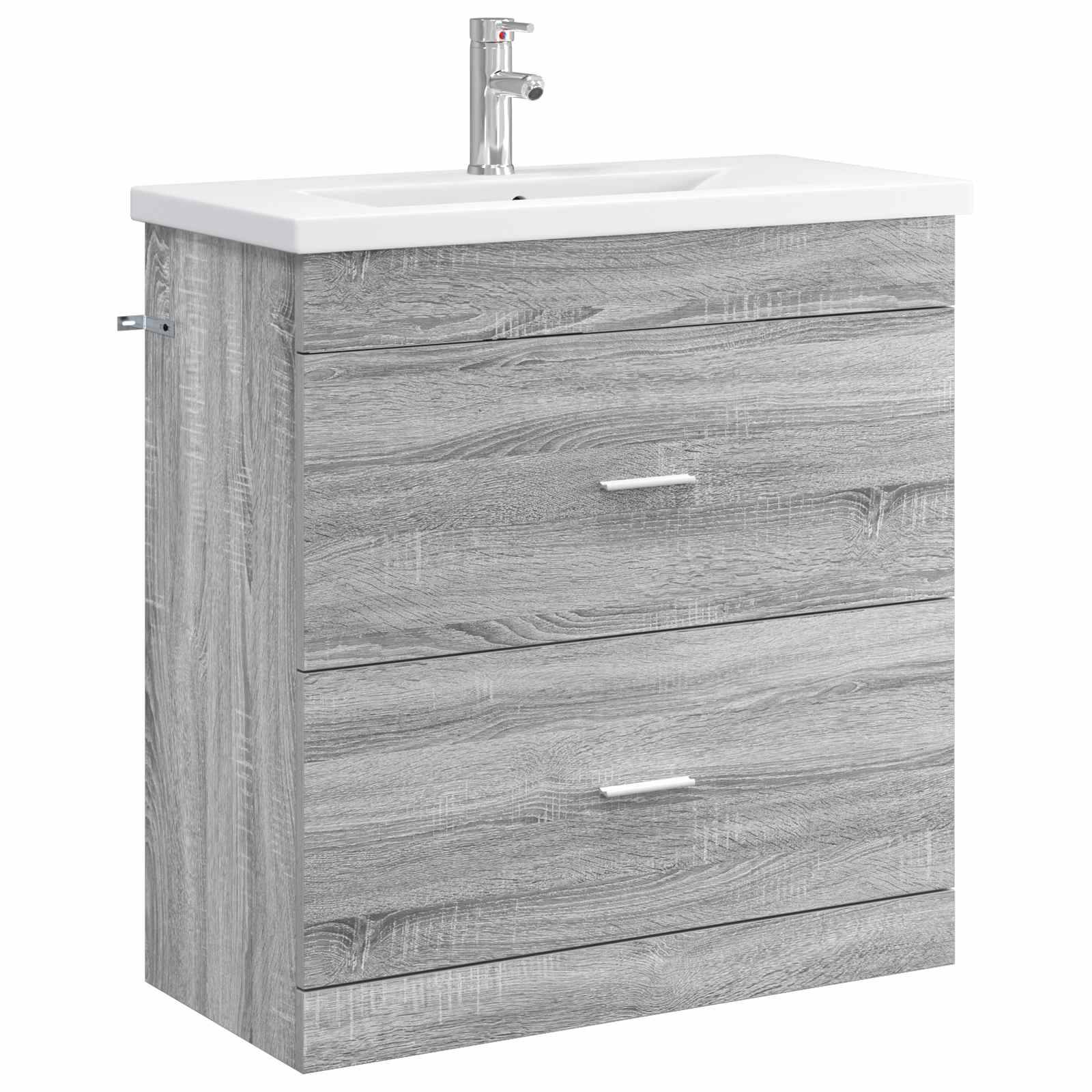 vidaXL Badezimmermöbel-Set Grau Sonoma 81 x 40 x 84,5 cm Holzwerkstoff