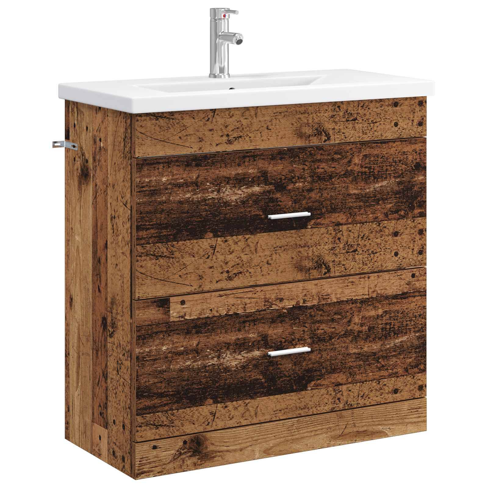 vidaXL Badezimmermöbel-Set Altholz 81 x 40 x 84,5 cm Holzwerkstoff
