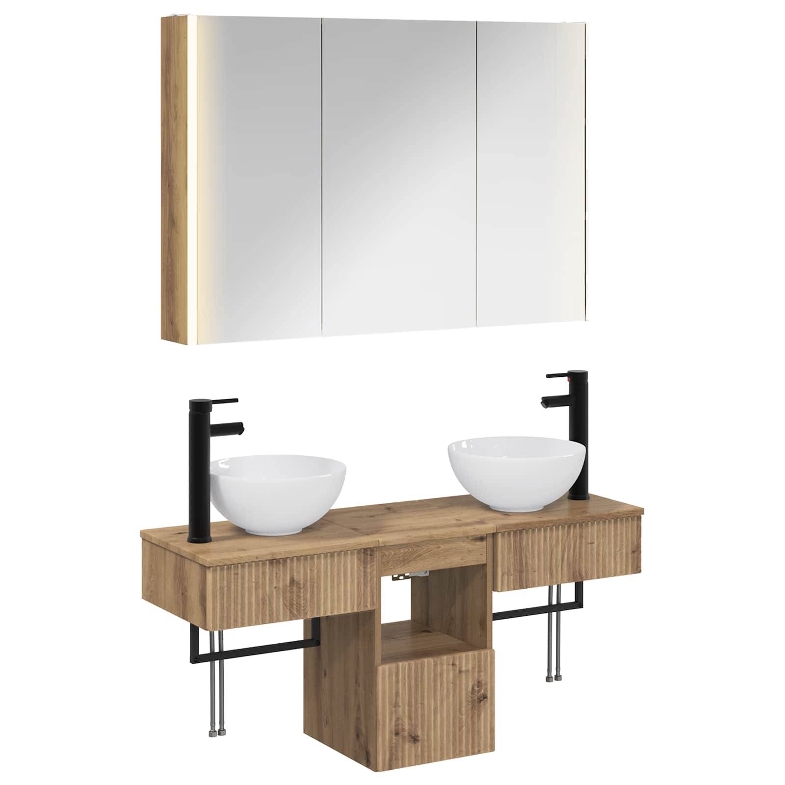 vidaXL Badezimmerschrank-Set 4 Stk. Artisan-Eiche Holzwerkstoff