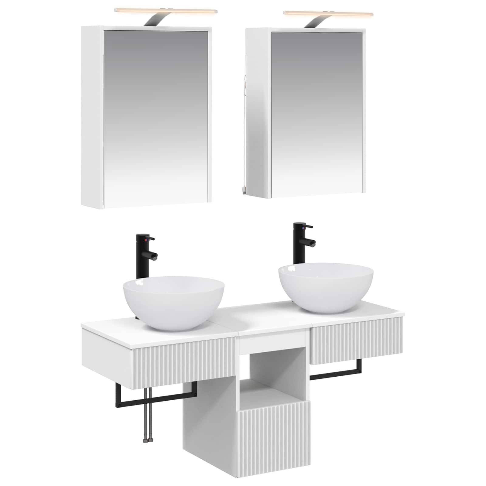 vidaXL Badezimmerschrank-Set 5 pcs Weiß 43 x 16 x 62,5 cm