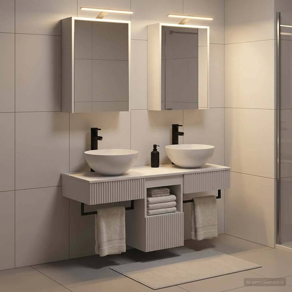 vidaXL Badezimmerschrank-Set 5 pcs Weiß 43 x 16 x 62,5 cm