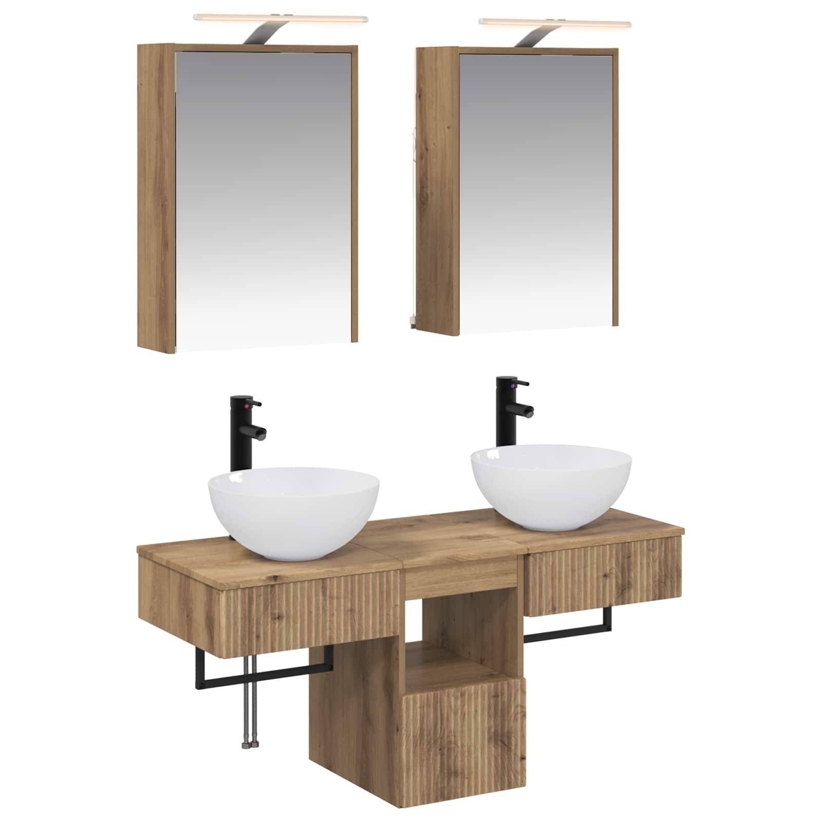 vidaXL Badezimmerschrank-Set 5 Stk. Artisan-Eiche Holzwerkstoff