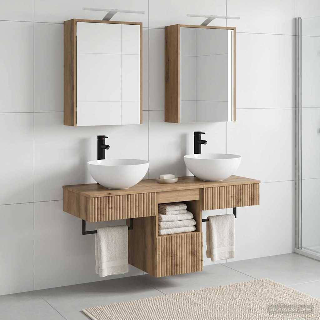 vidaXL Badezimmerschrank-Set 5 Stk. Artisan-Eiche Holzwerkstoff