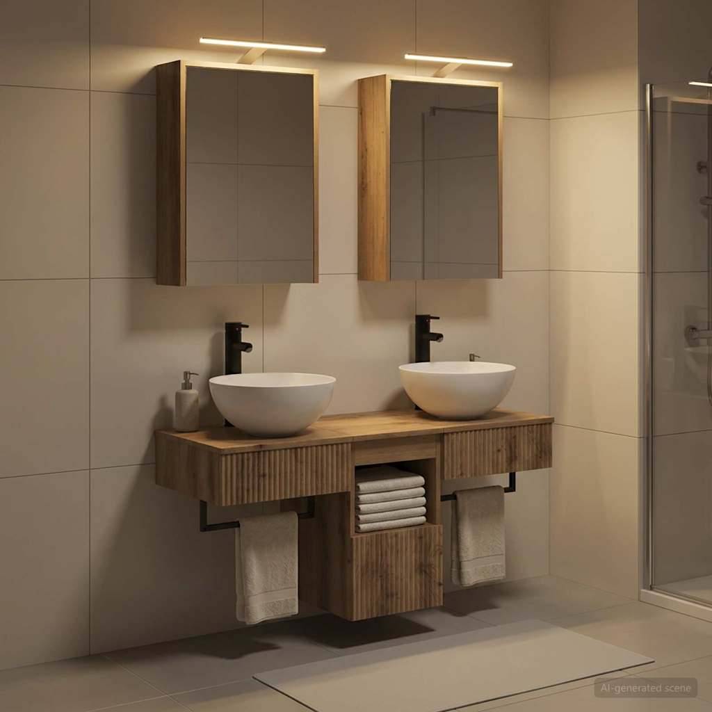 vidaXL Badezimmerschrank-Set 5 Stk. Artisan-Eiche Holzwerkstoff