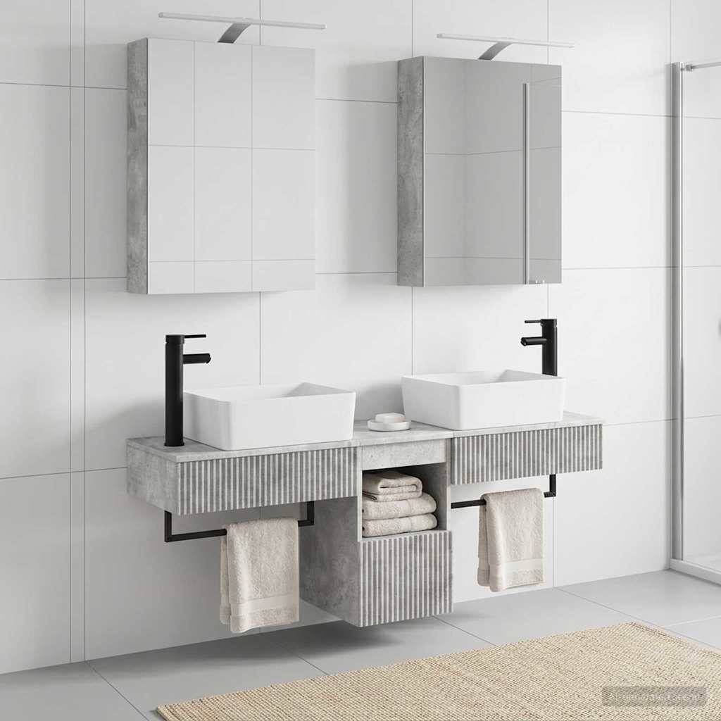 vidaXL Badezimmerschrank-Set 5 pcs Betongrau 50 x 14,5 x 70 cm