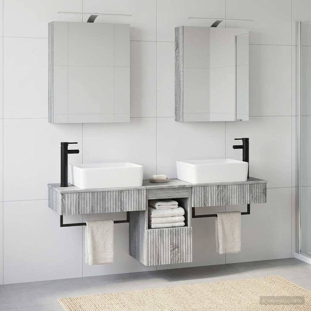vidaXL Badezimmerschrank-Set 5 pcs Grau Sonoma 50 x 14,5 x 70 cm