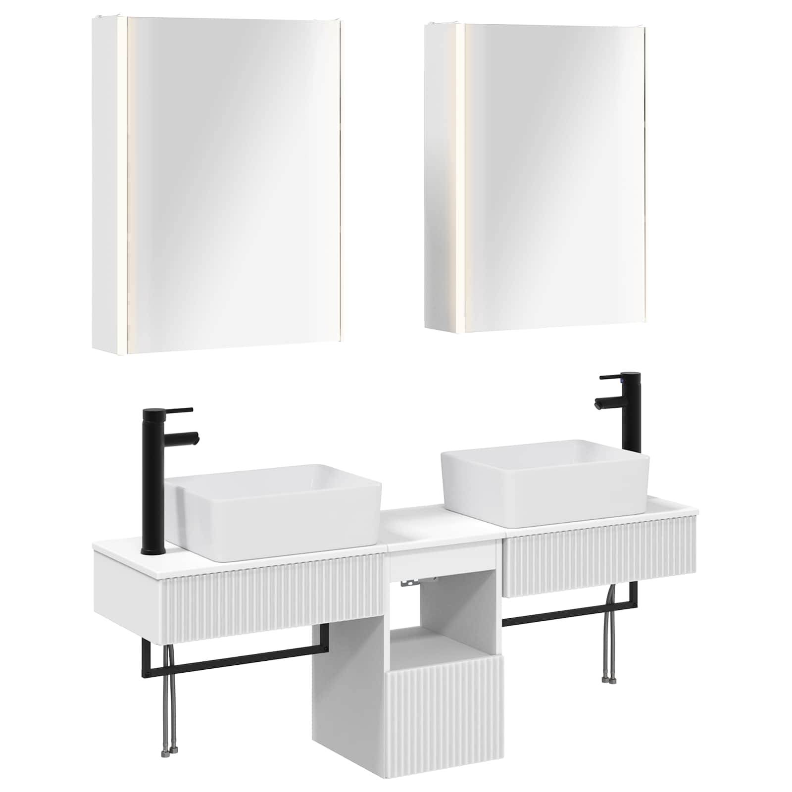 vidaXL Badezimmerschrank-Set 5 pcs Weiß 53 x 15,5 x 70 cm