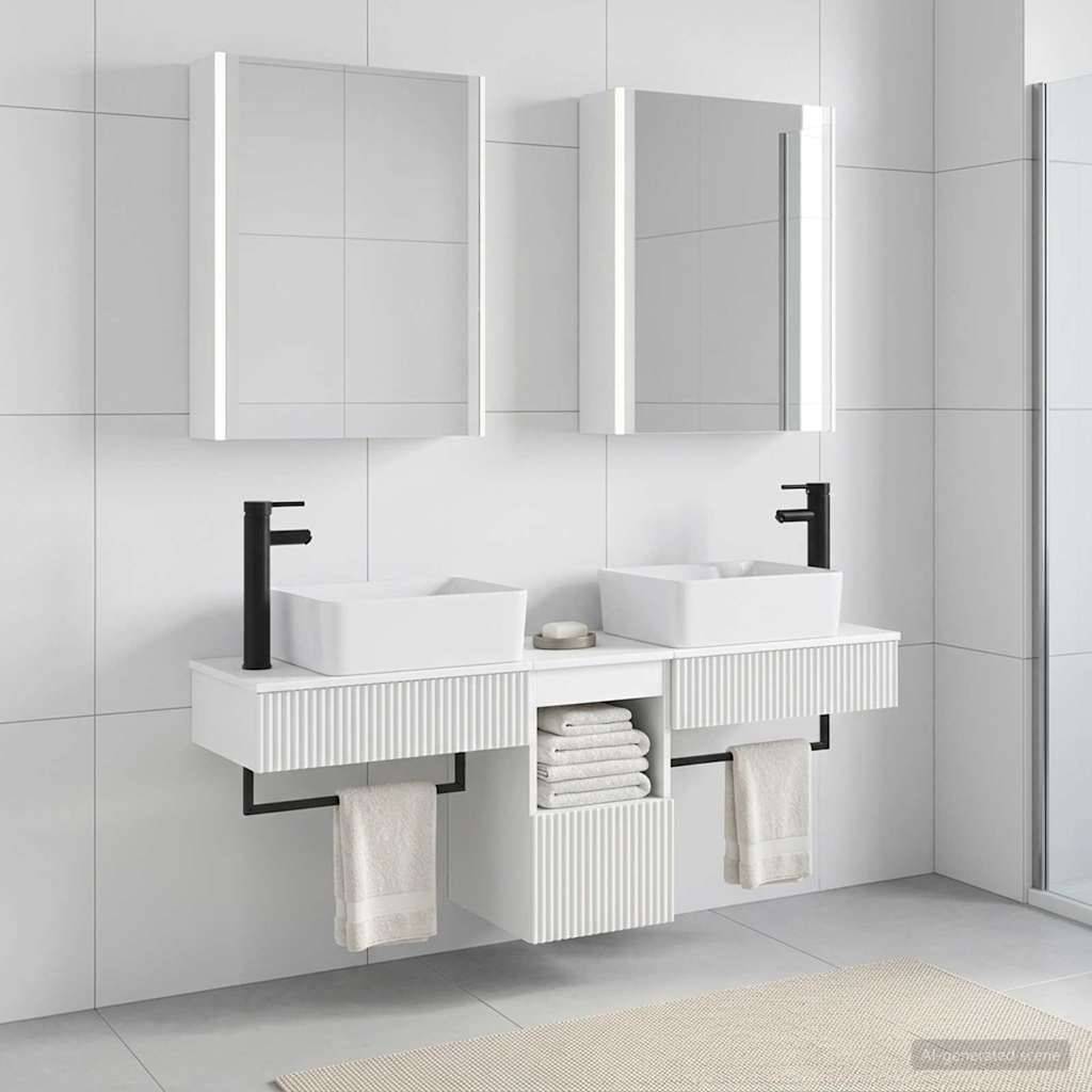 vidaXL Badezimmerschrank-Set 5 pcs Weiß 53 x 15,5 x 70 cm