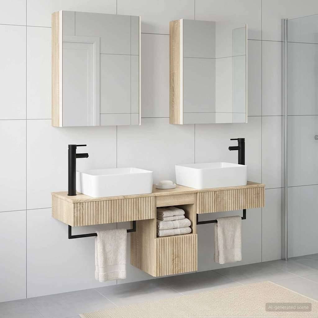 vidaXL Badezimmerschrank-Set 5 pcs Sonoma-Eiche 53 x 15,5 x 70 cm