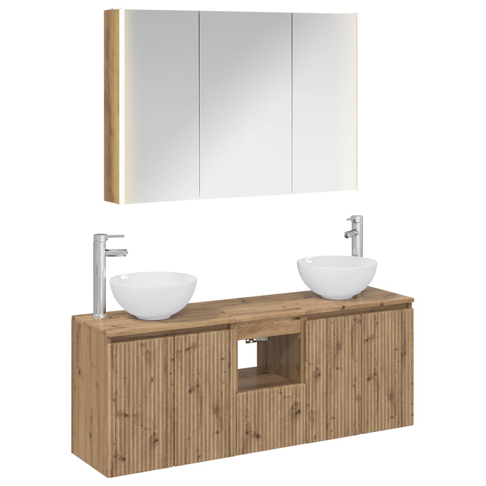 vidaXL Badezimmerschrank-Set 4 Stk. Artisan-Eiche Holzwerkstoff