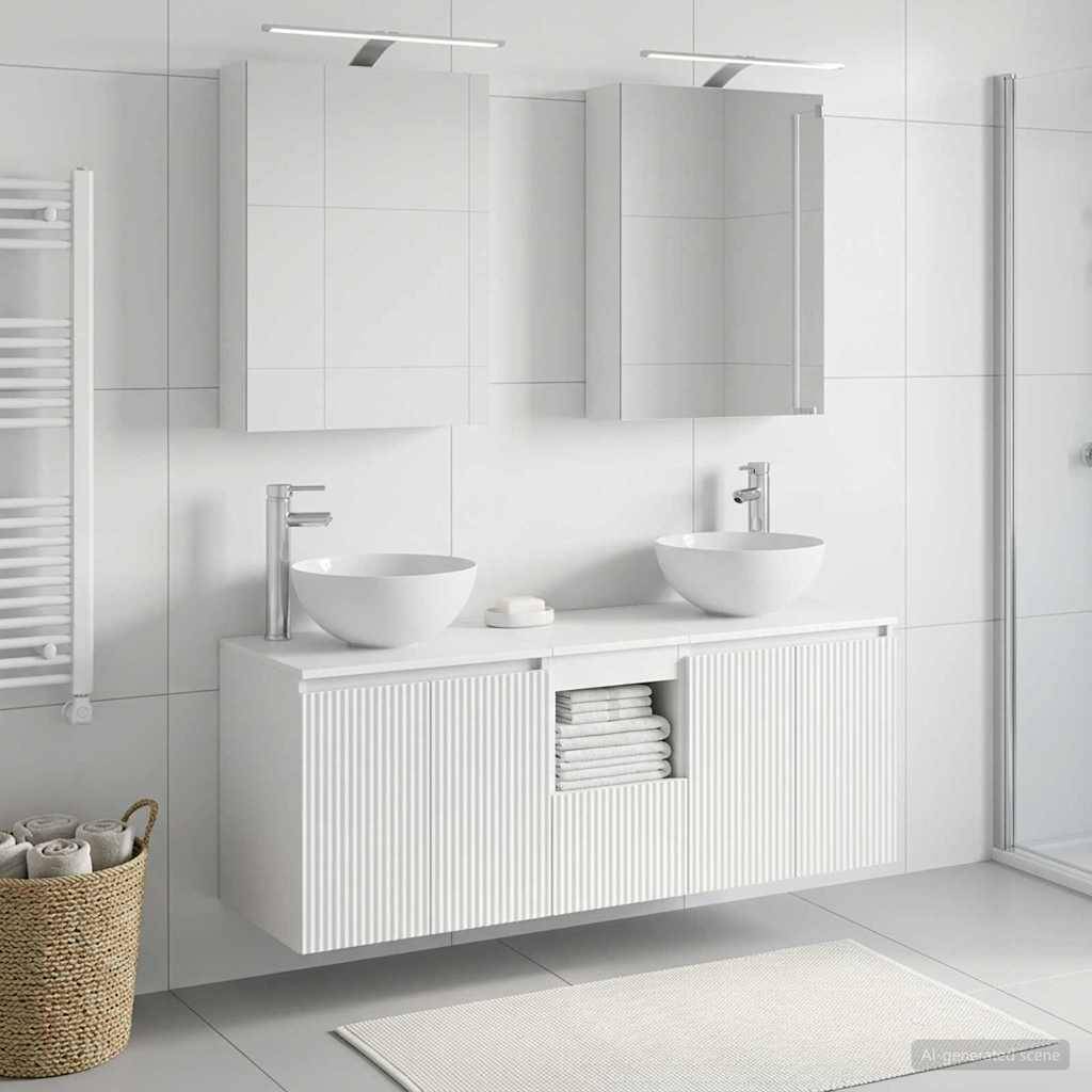 vidaXL Badezimmerschrank-Set 5 pcs Weiß 50 x 14,5 x 70 cm