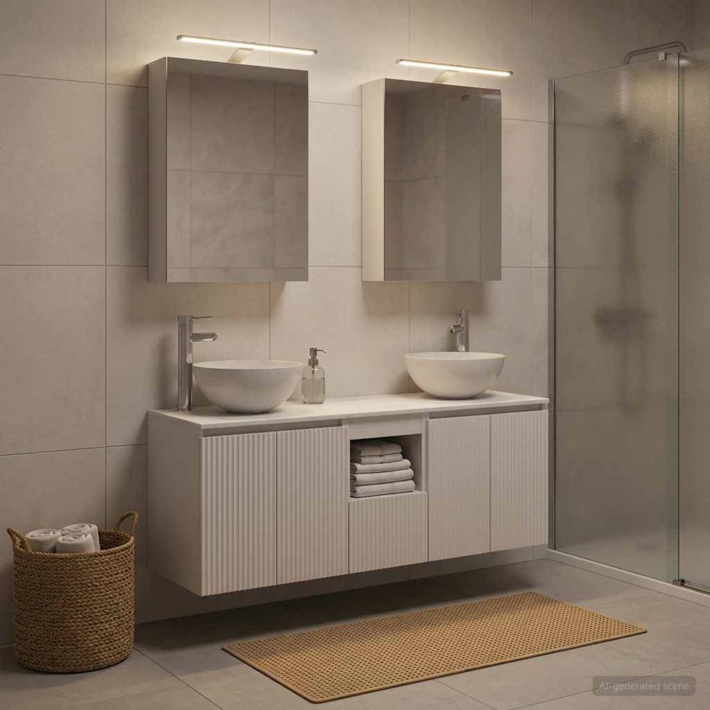 vidaXL Badezimmerschrank-Set 5 pcs Weiß 50 x 14,5 x 70 cm