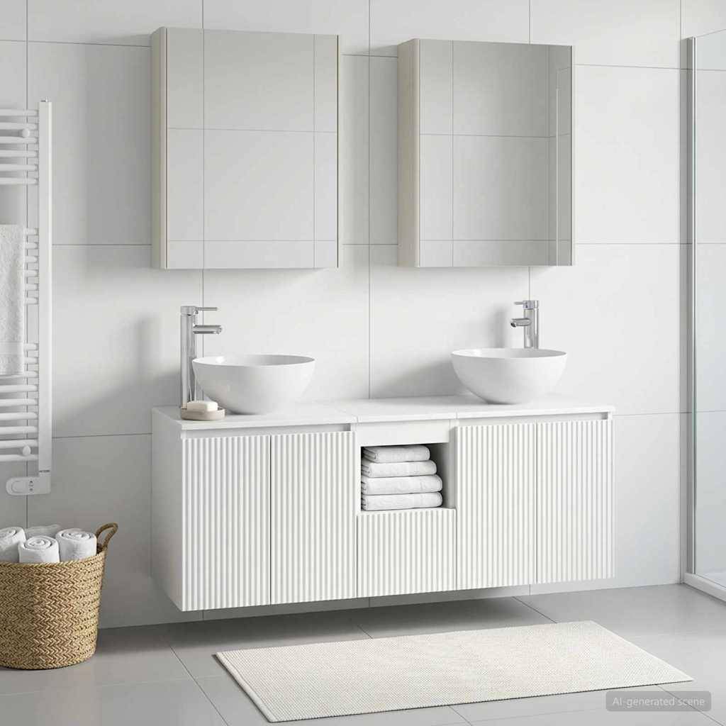 vidaXL Badezimmerschrank-Set 5 pcs Weiß 53 x 15,5 x 70 cm