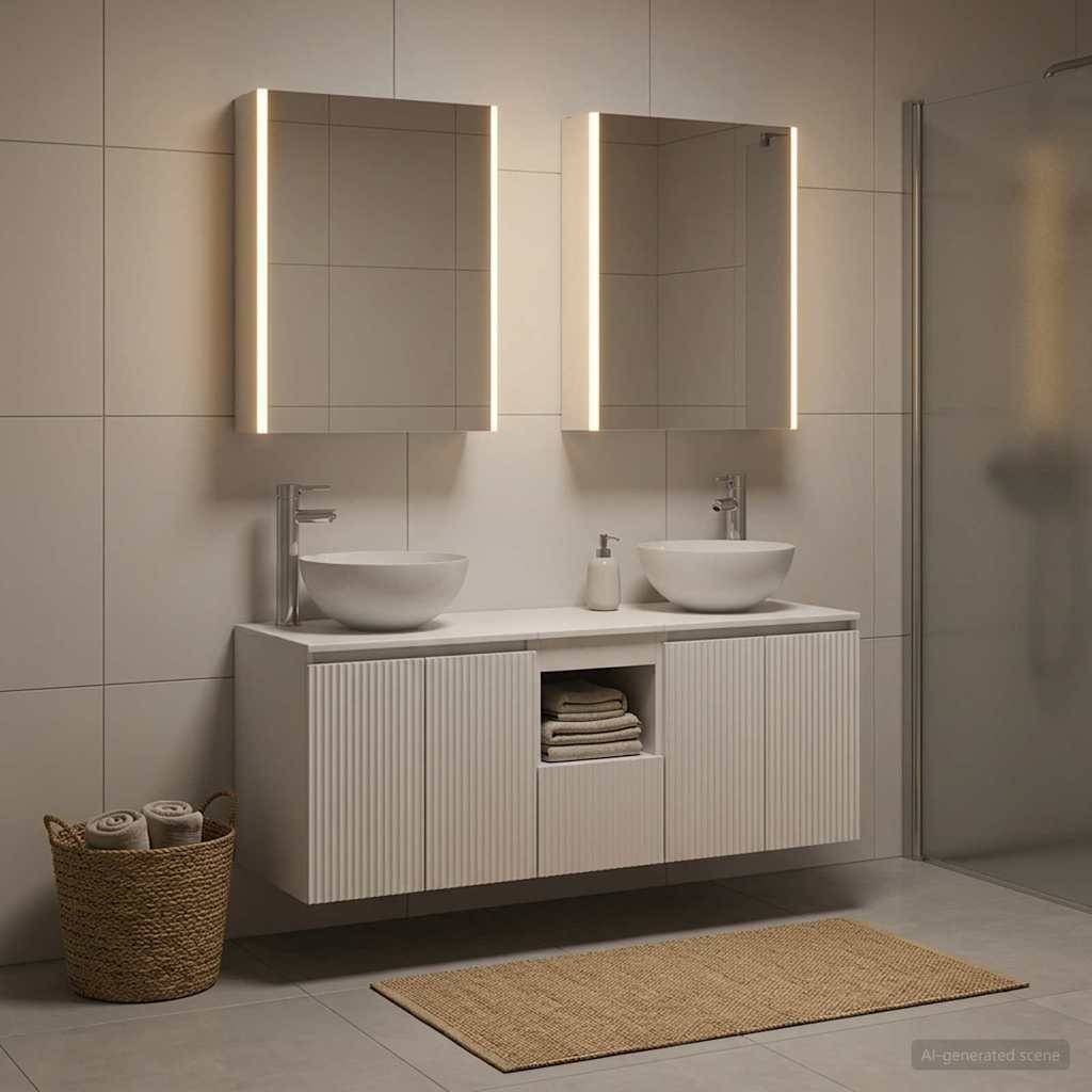 vidaXL Badezimmerschrank-Set 5 pcs Weiß 53 x 15,5 x 70 cm