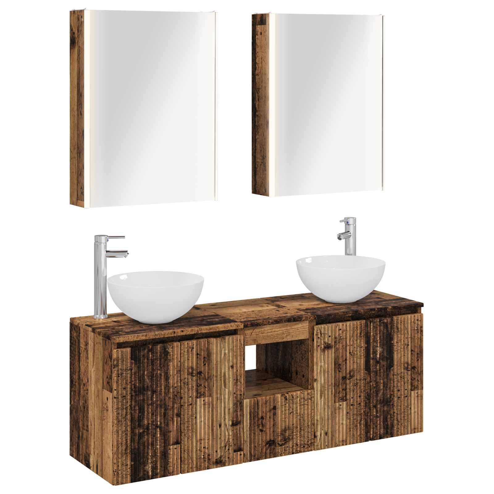 vidaXL Badezimmerschrank-Set 5 pcs Altholz 53 x 15,5 x 70 cm